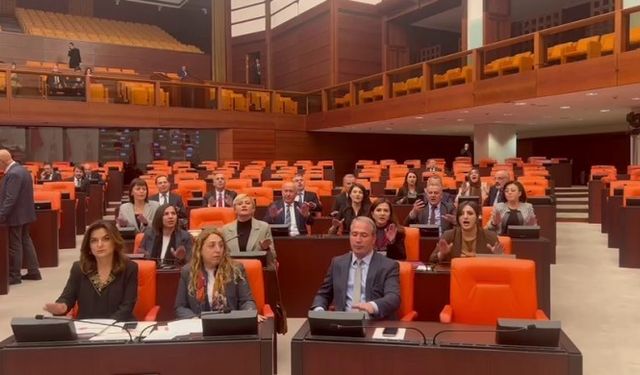 DEM Partili vekillerden Meclis’te kayyım protestosu